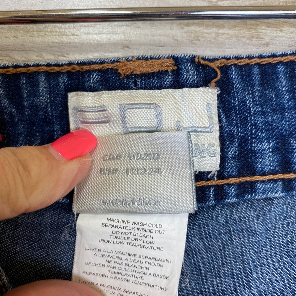 FDJ French Dressing Jeans Women 6 Blue Denim Olivia High Rise Flare Boho Retro - Picture 7 of 9